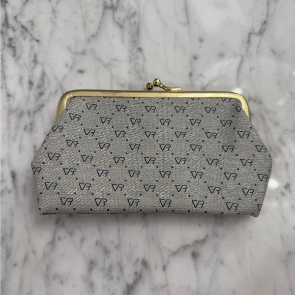 EXCELLENT Vintage 1970s VR Gray Patterned Clutch Coin Purse - Picture 6 of 6